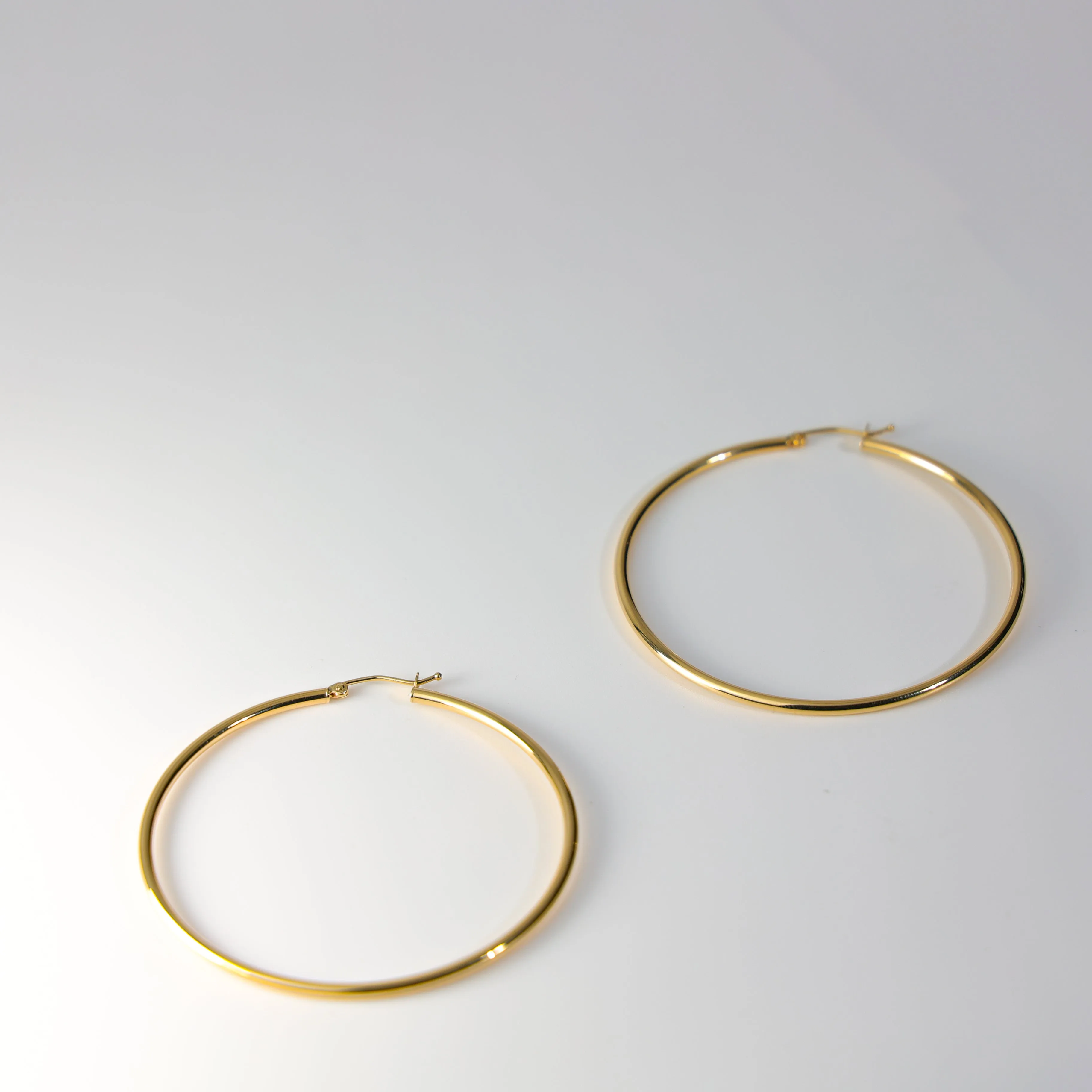 Large Gold Hoop Earrings 55 MM Wide Model-135