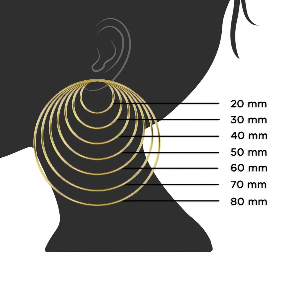 Large Gold Hoop Earrings 55 MM Wide Model-135
