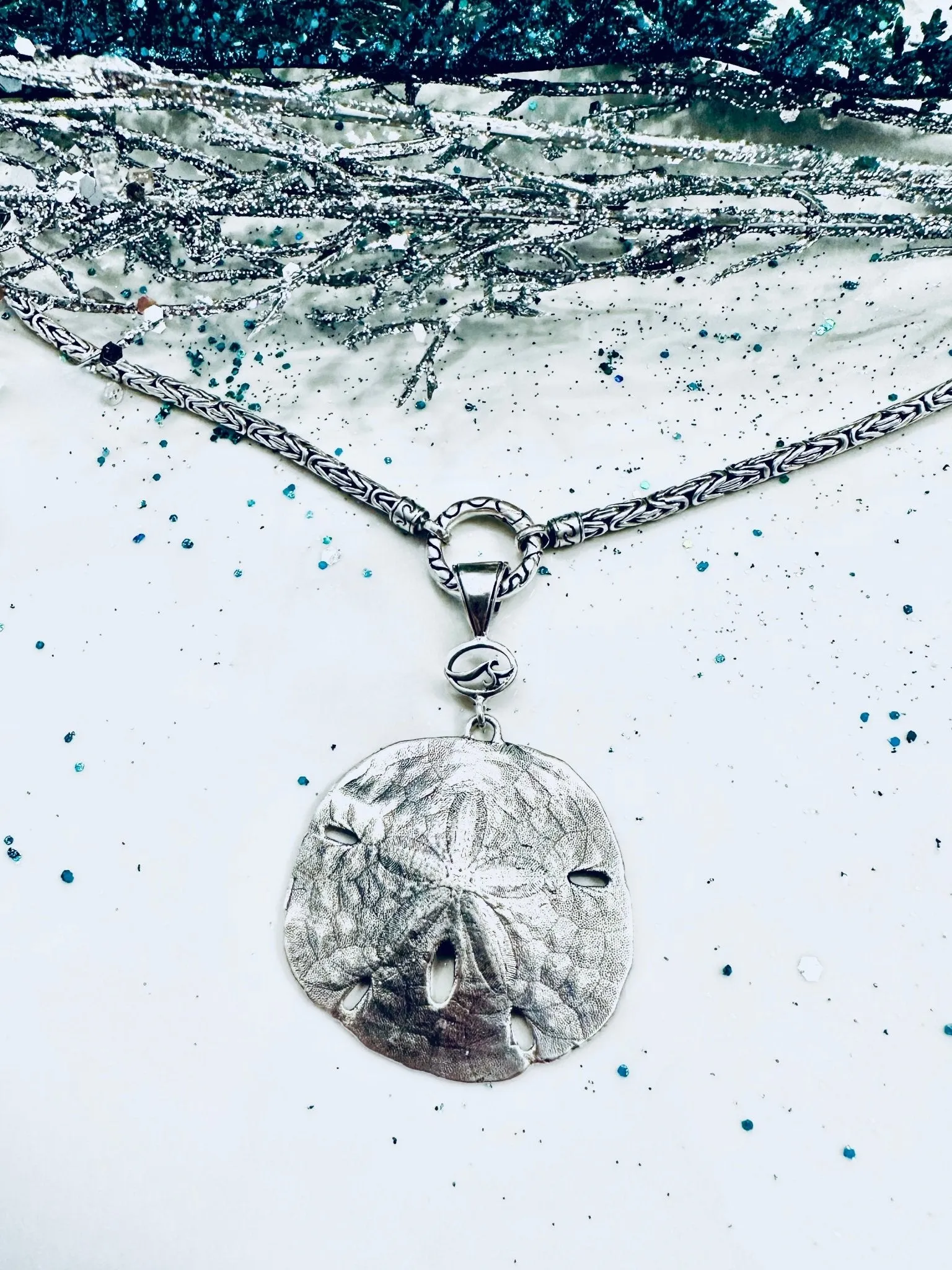 Large Silver Sand Dollar Pendant