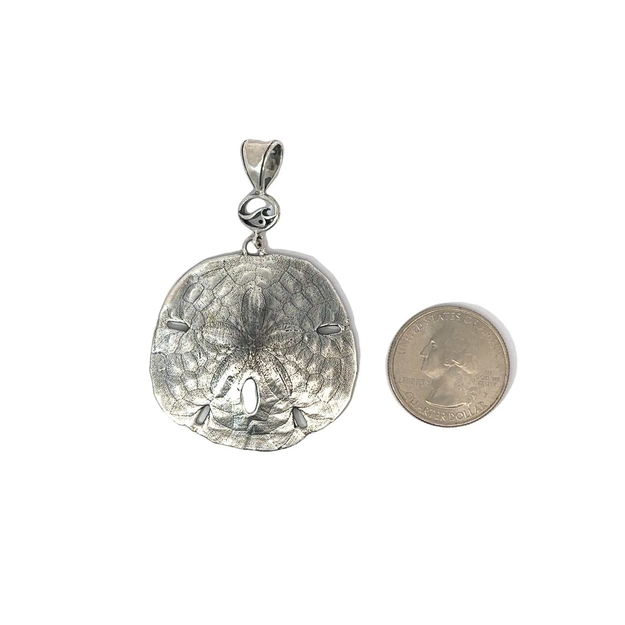 Large Silver Sand Dollar Pendant