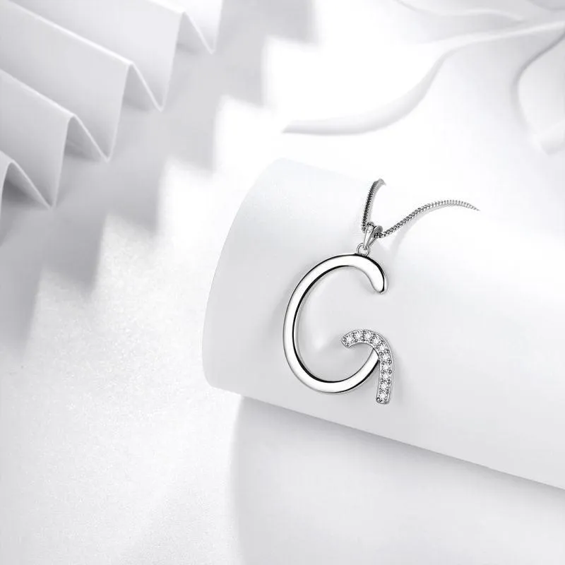 Letter Initial G Necklaces Pendant Women Girls Name Jewelry Gift 925 Sterling Silver