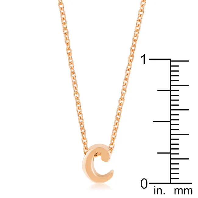 LOVCIA Rose Gold Tone Initial C Necklace