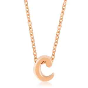 LOVCIA Rose Gold Tone Initial C Necklace
