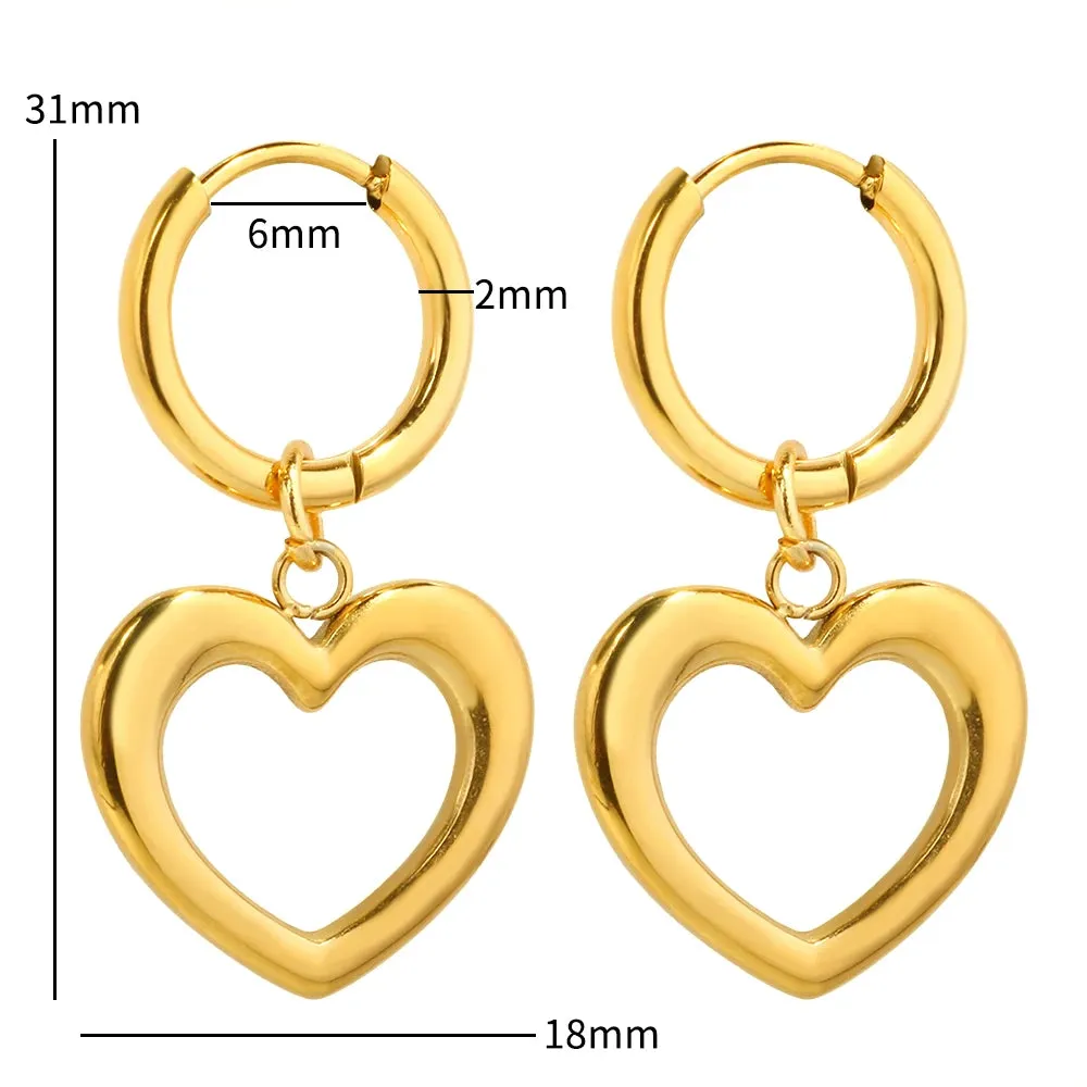 Love Hollow Pendant Classic Romantic Necklace Earrings