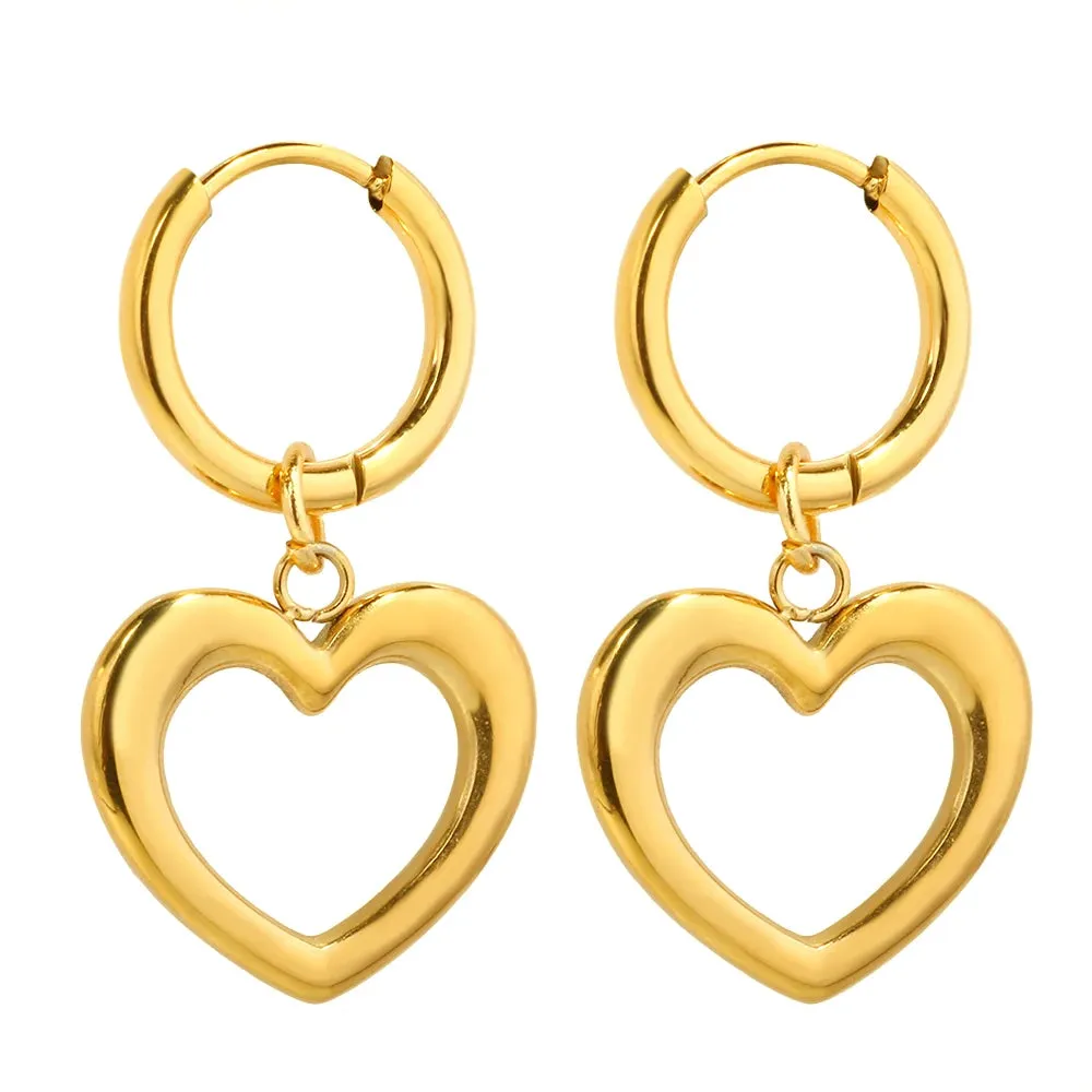 Love Hollow Pendant Classic Romantic Necklace Earrings