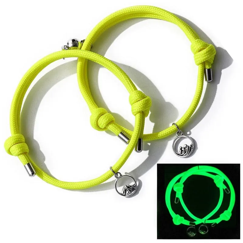 Luminous Couple Magnetic Bracelets Adjustable Bracelet Jewelry Gift For Couple