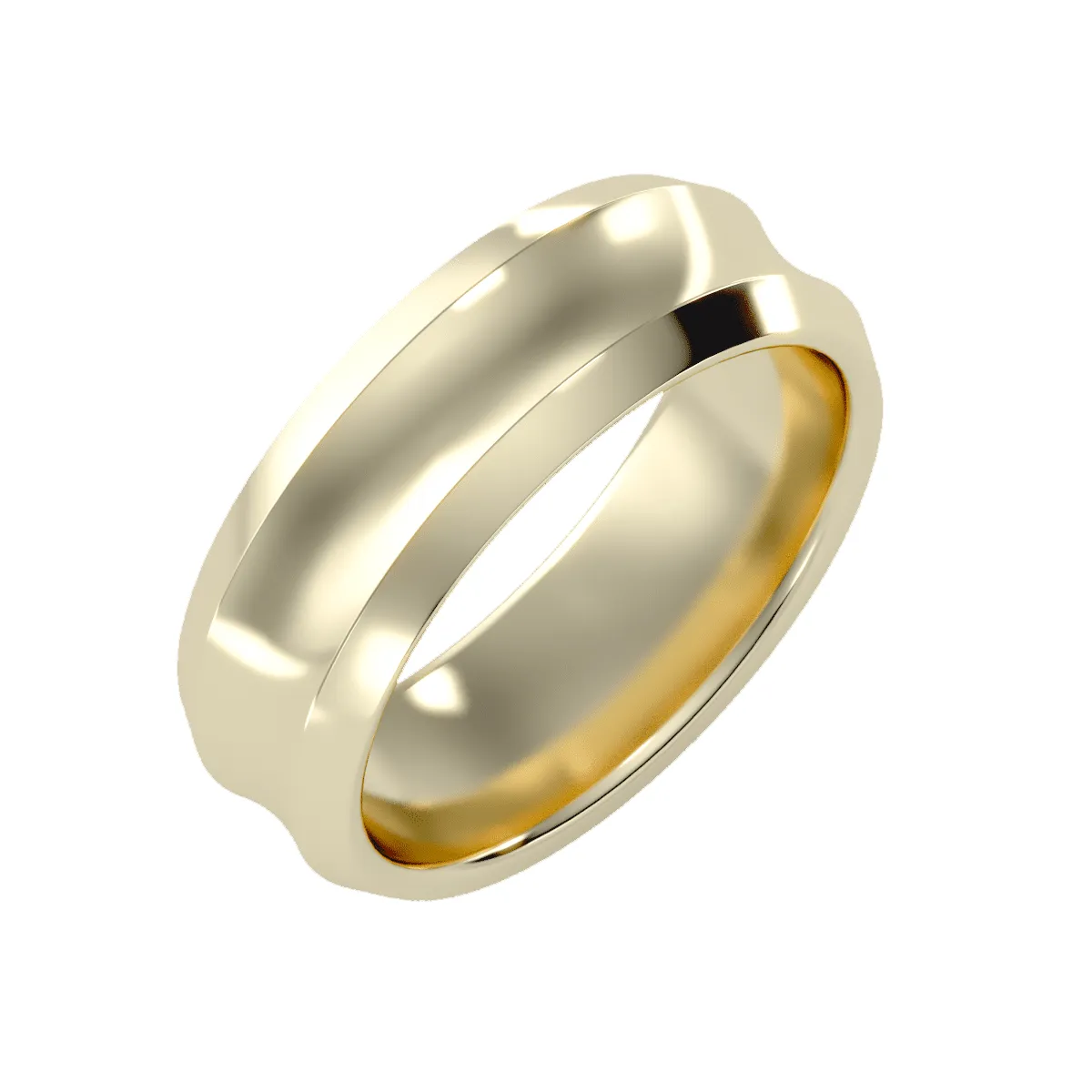 Men's Concave Beveled Edge Wedding Band