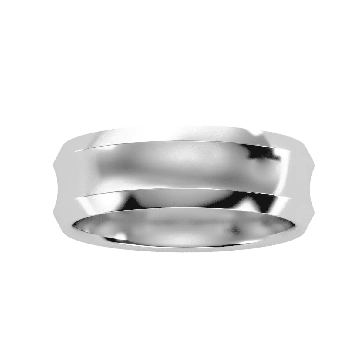 Men's Concave Beveled Edge Wedding Band