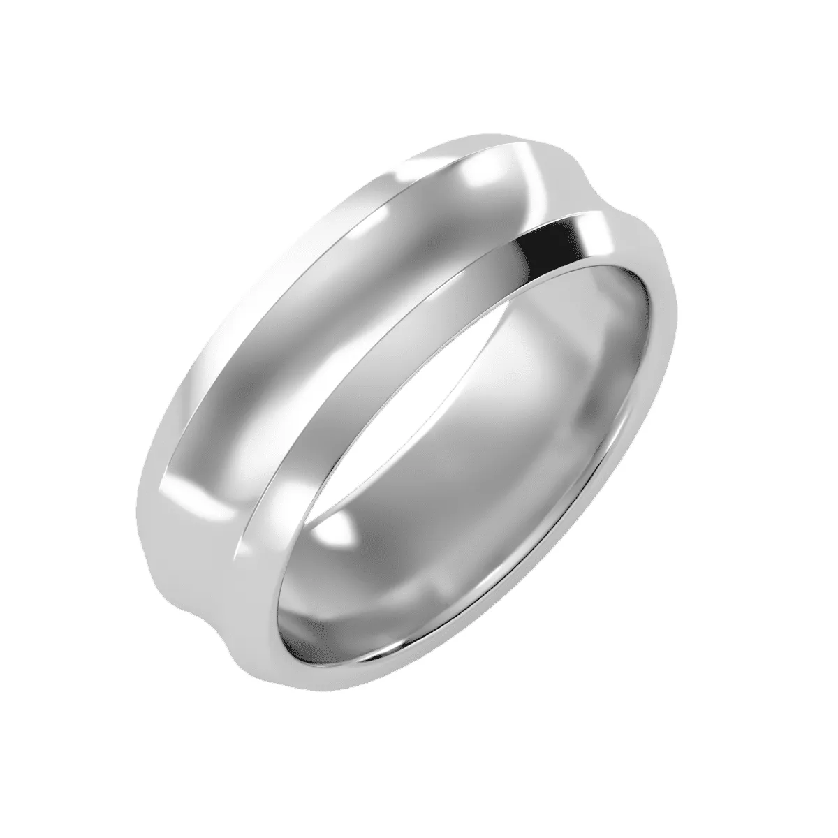 Men's Concave Beveled Edge Wedding Band