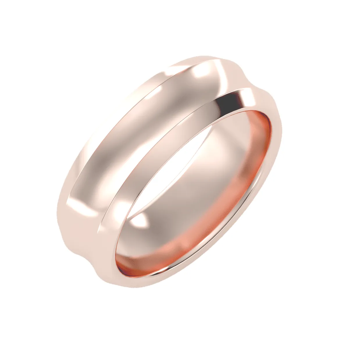 Men's Concave Beveled Edge Wedding Band