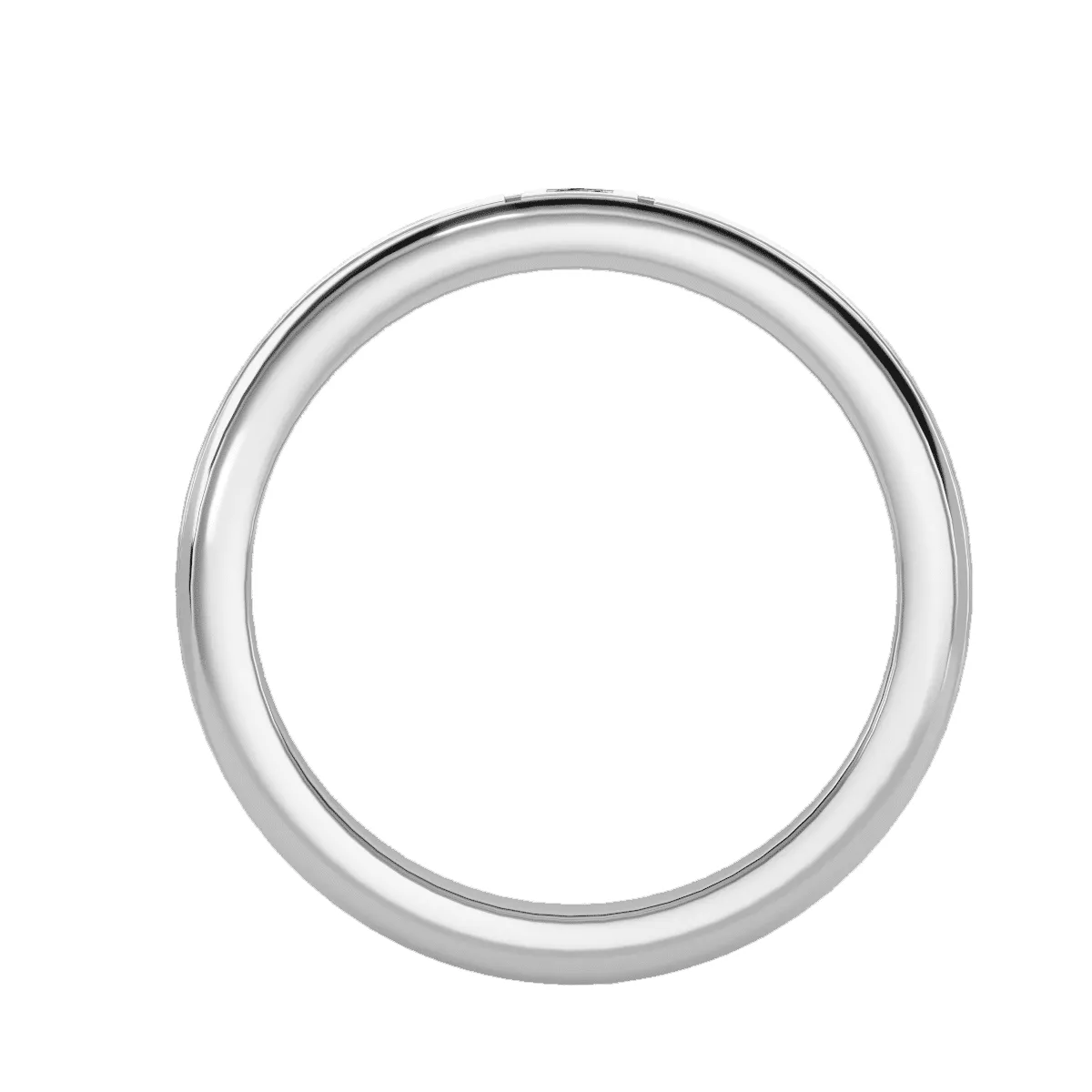 Men's Low Dome Groved Rail Diamond Wedding Band