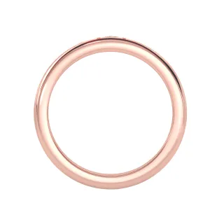Men's Low Dome Groved Rail Diamond Wedding Band