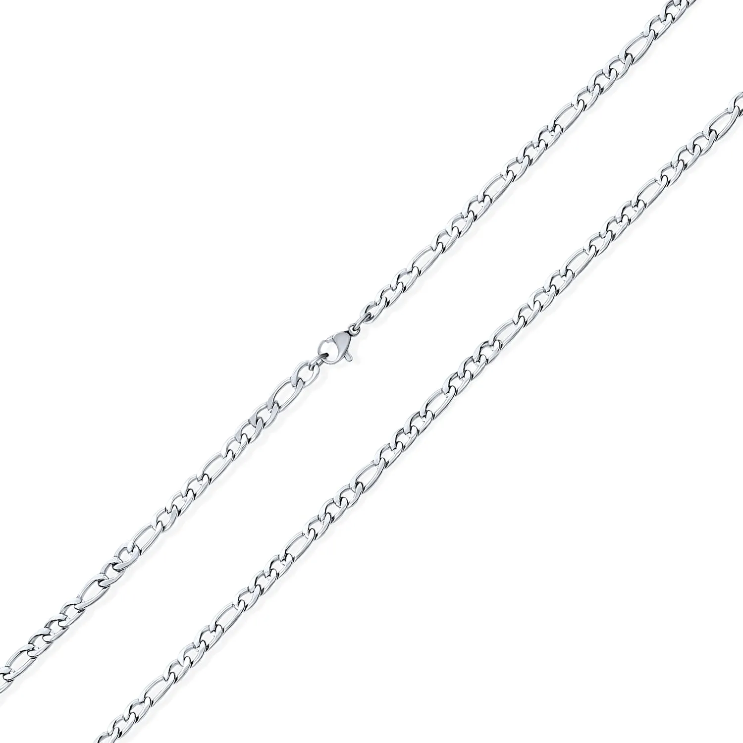 Men's Silver & Gold Tone Stainless Steel Figaro Chain Necklace 18-30 Inch