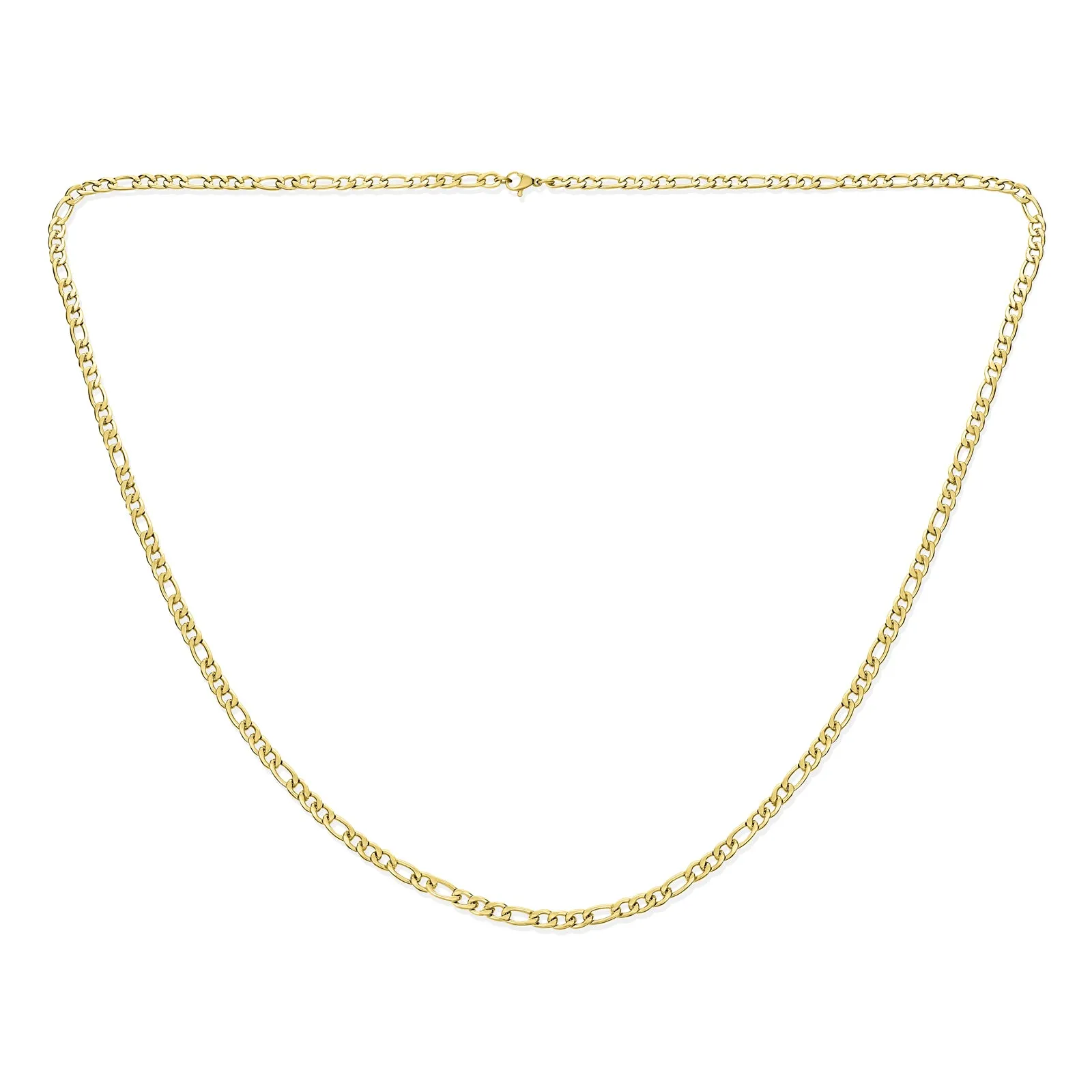 Men's Silver & Gold Tone Stainless Steel Figaro Chain Necklace 18-30 Inch