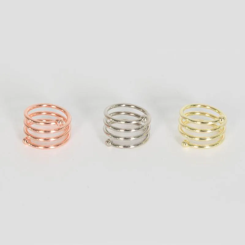 Metal Napkin Ring Western Restaurant Table Towel Napkin Buckle Hotel Wedding Spring Napkin Ring 3 Colors Imitation Gold Rose Gold Silver Table Small Items Restaurant Decoration