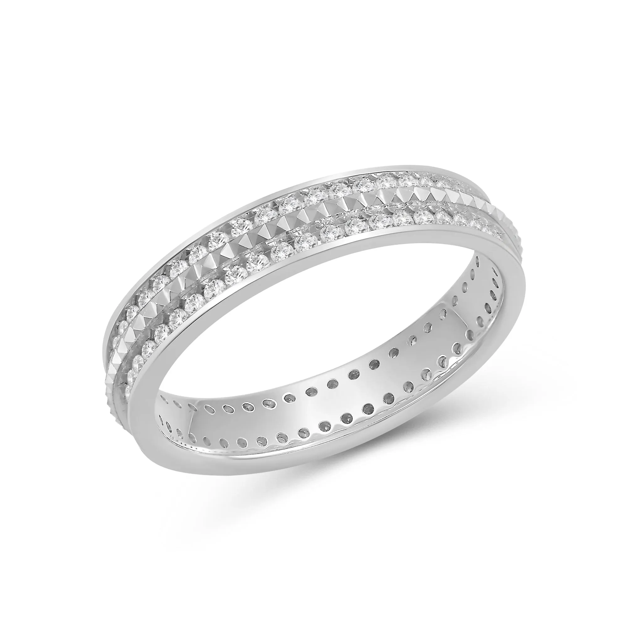 Midi Diamond Frame Pyramid Ring