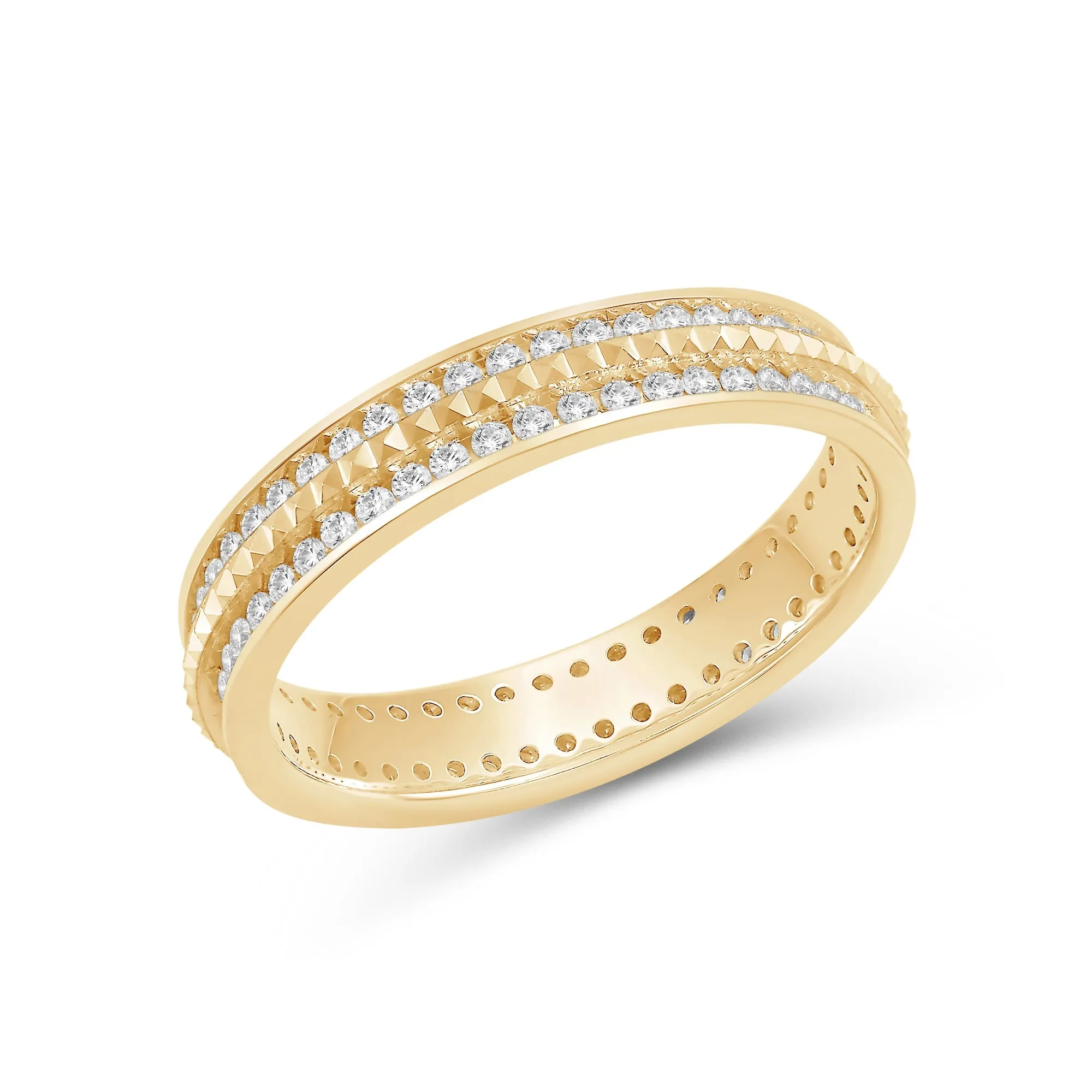 Midi Diamond Frame Pyramid Ring