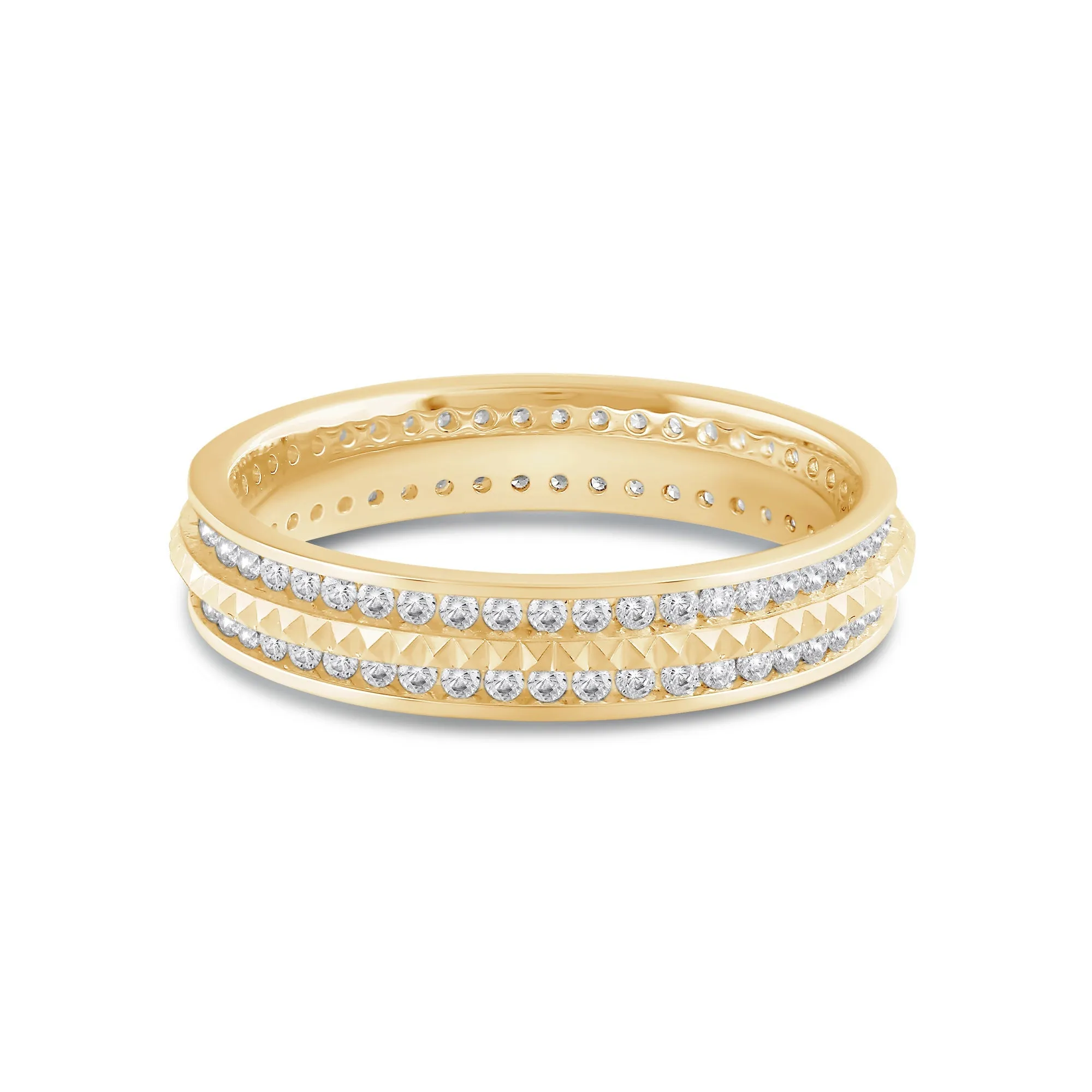 Midi Diamond Frame Pyramid Ring