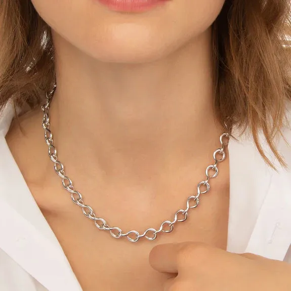 Monica Rich Kosann Sterling Silver 18” Petite The Twist Infinity Necklace
