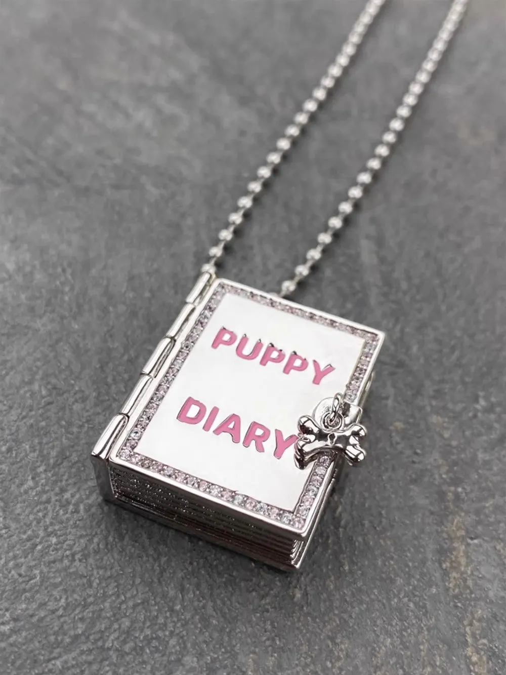MUKTANK X WHITEHOLE Small Dog Diary Box Unique Necklace