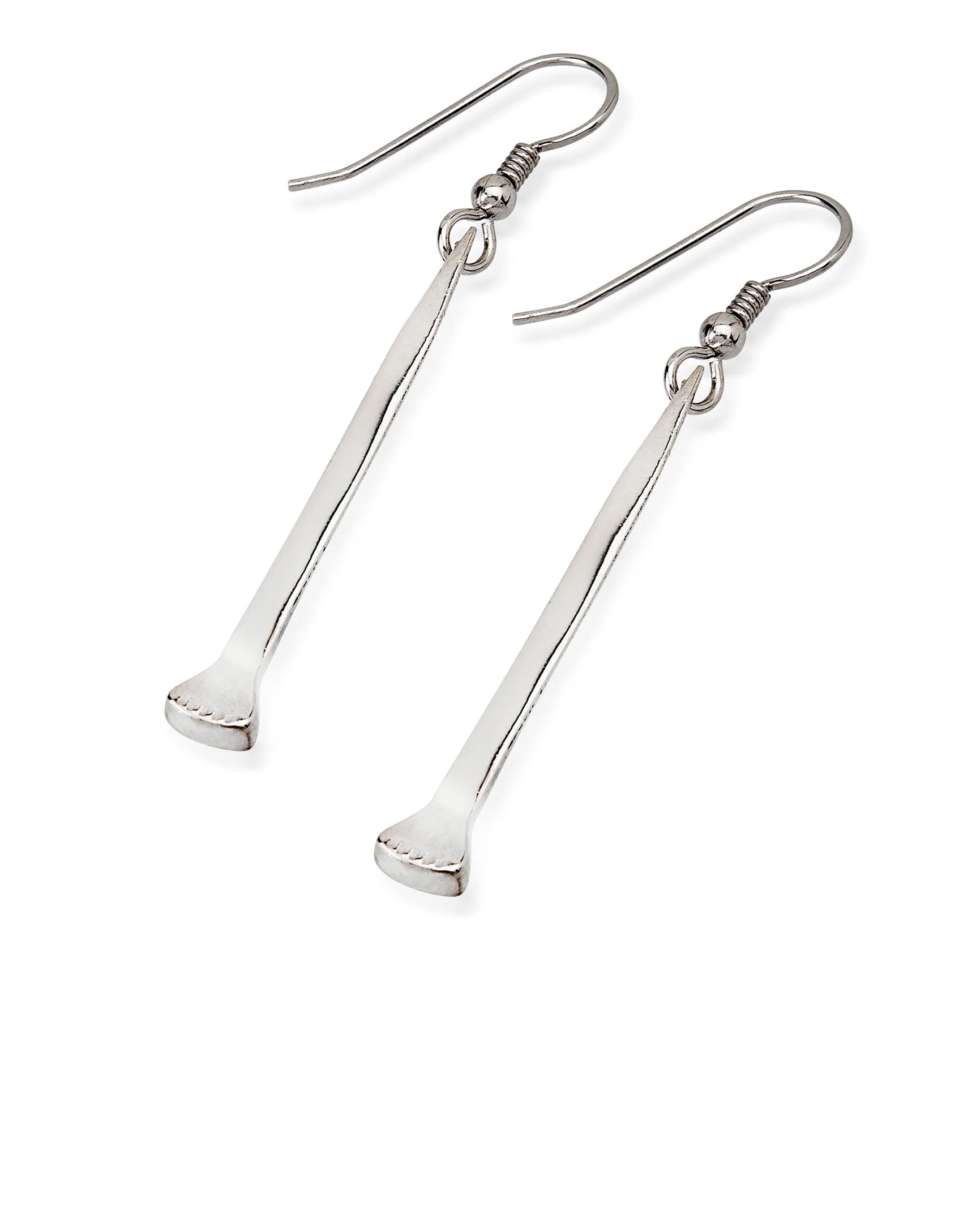 Nail Earrings - Loose Dangles, Sterling Silver