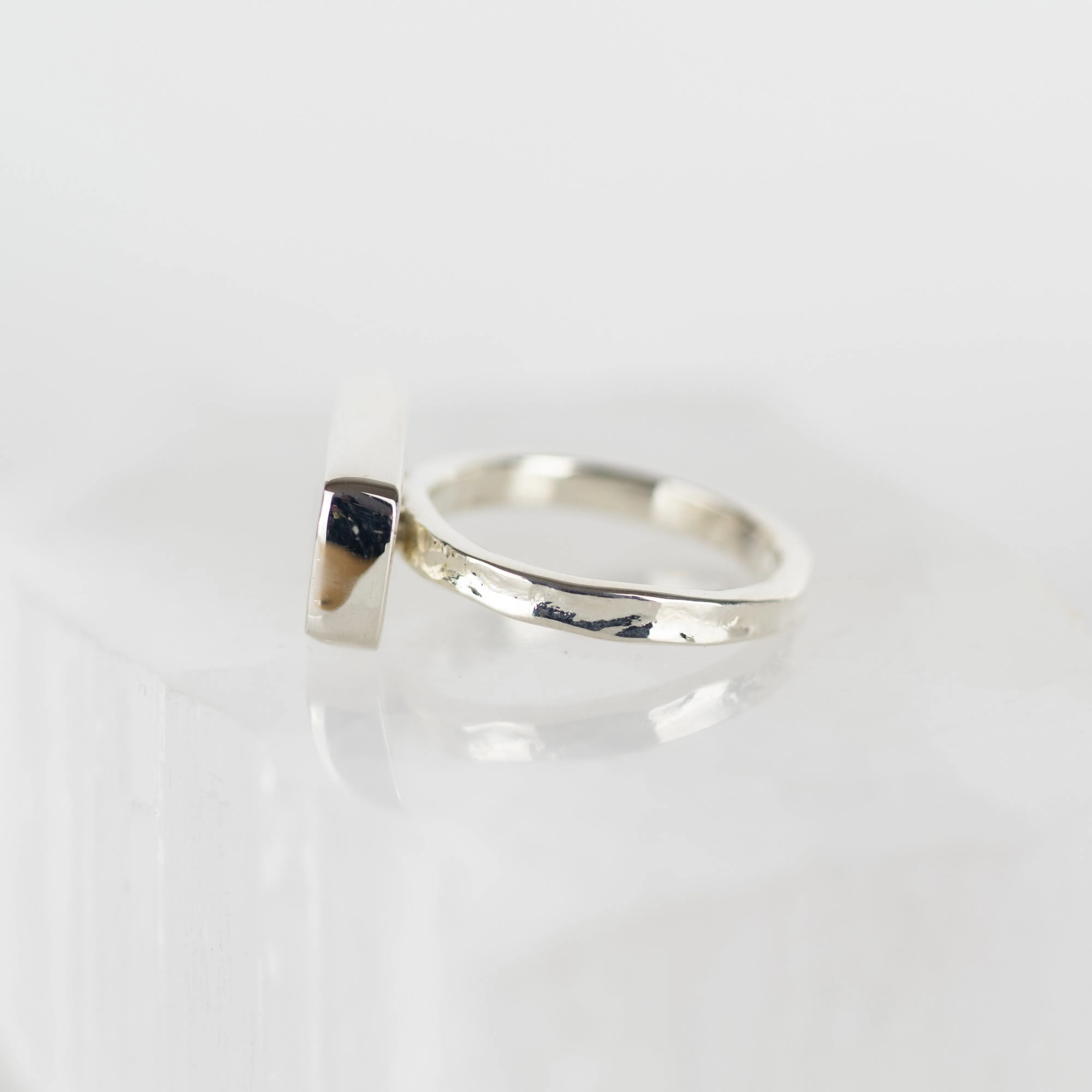 No.143 - Silver Dendritic Agate Ring - Size K 1/2