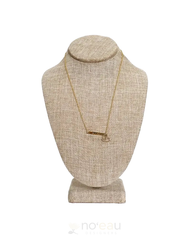 NOEAU - 18" 14k Goldfilled Stamped Bar Necklace With Charm