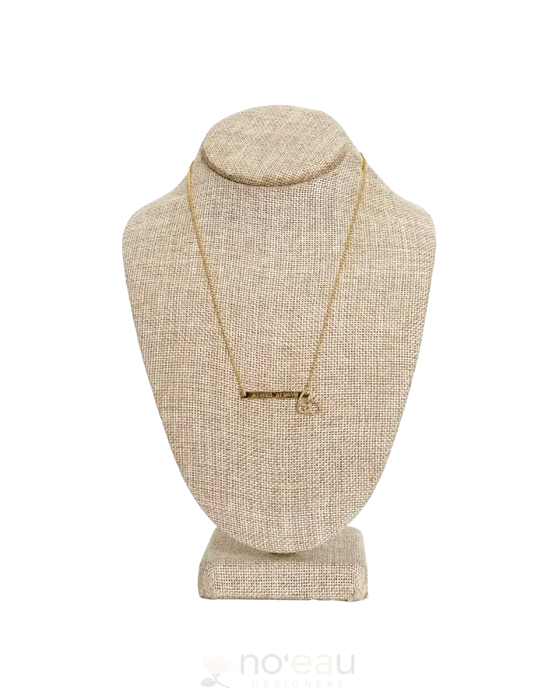 NOEAU - 18" 14k Goldfilled Stamped Bar Necklace With Charm