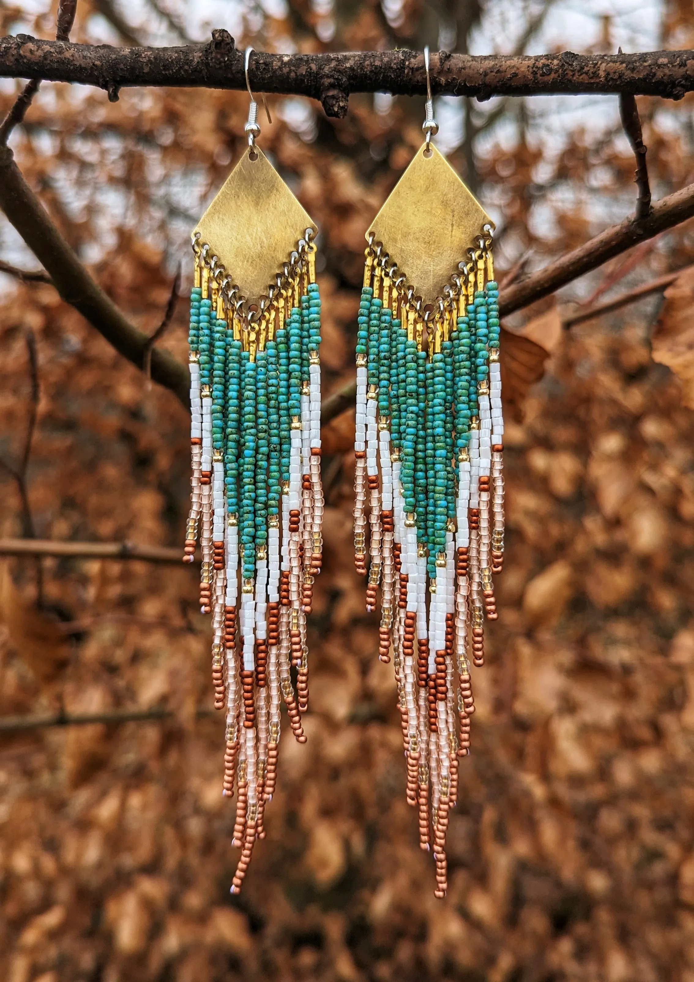 Oprah Turquoise Beaded Earrings