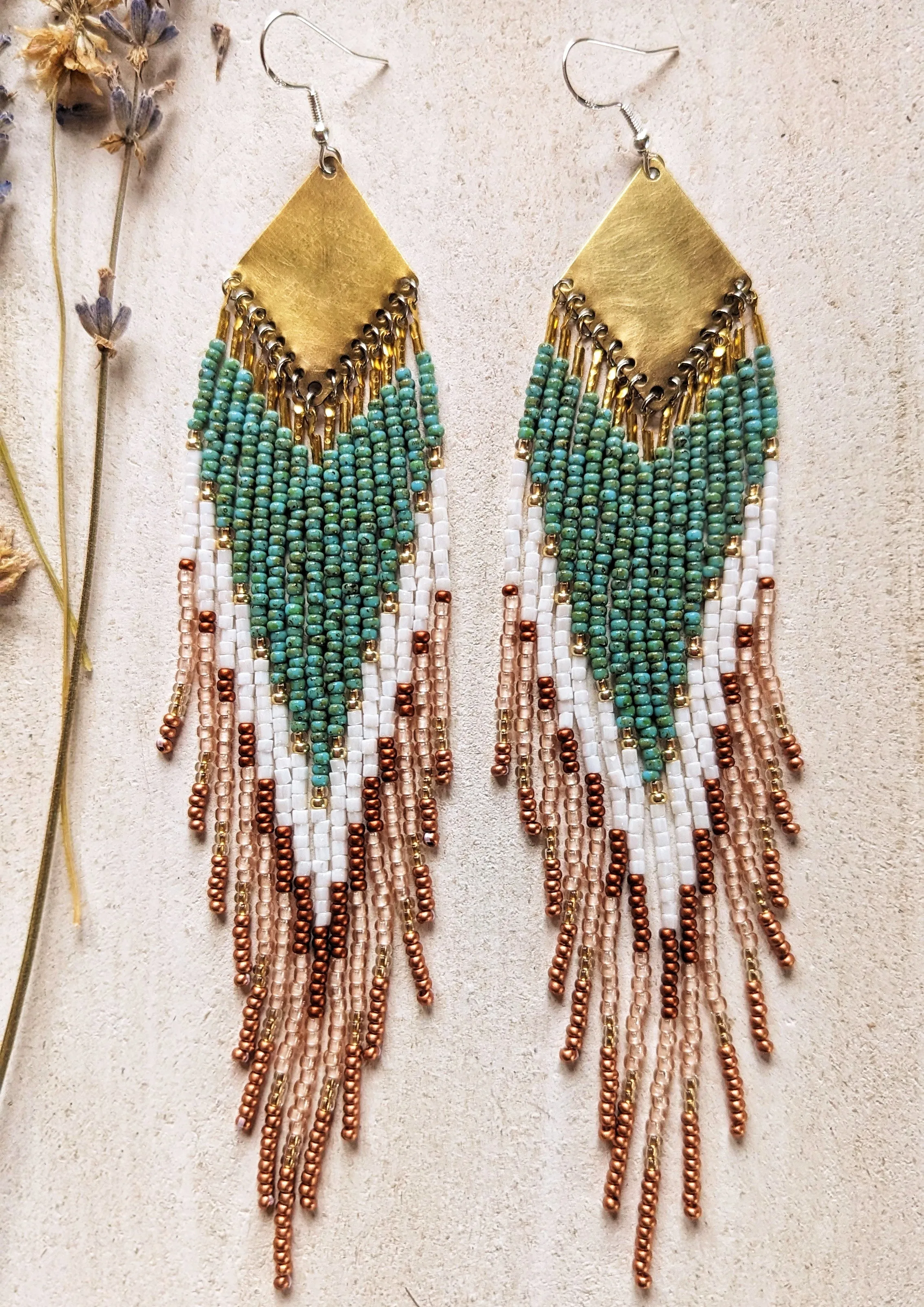 Oprah Turquoise Beaded Earrings