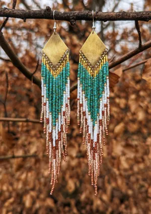 Oprah Turquoise Beaded Earrings