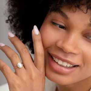 ORMOND | Oval Halo Lab Diamond Set in 18ct Gold 1.20ct