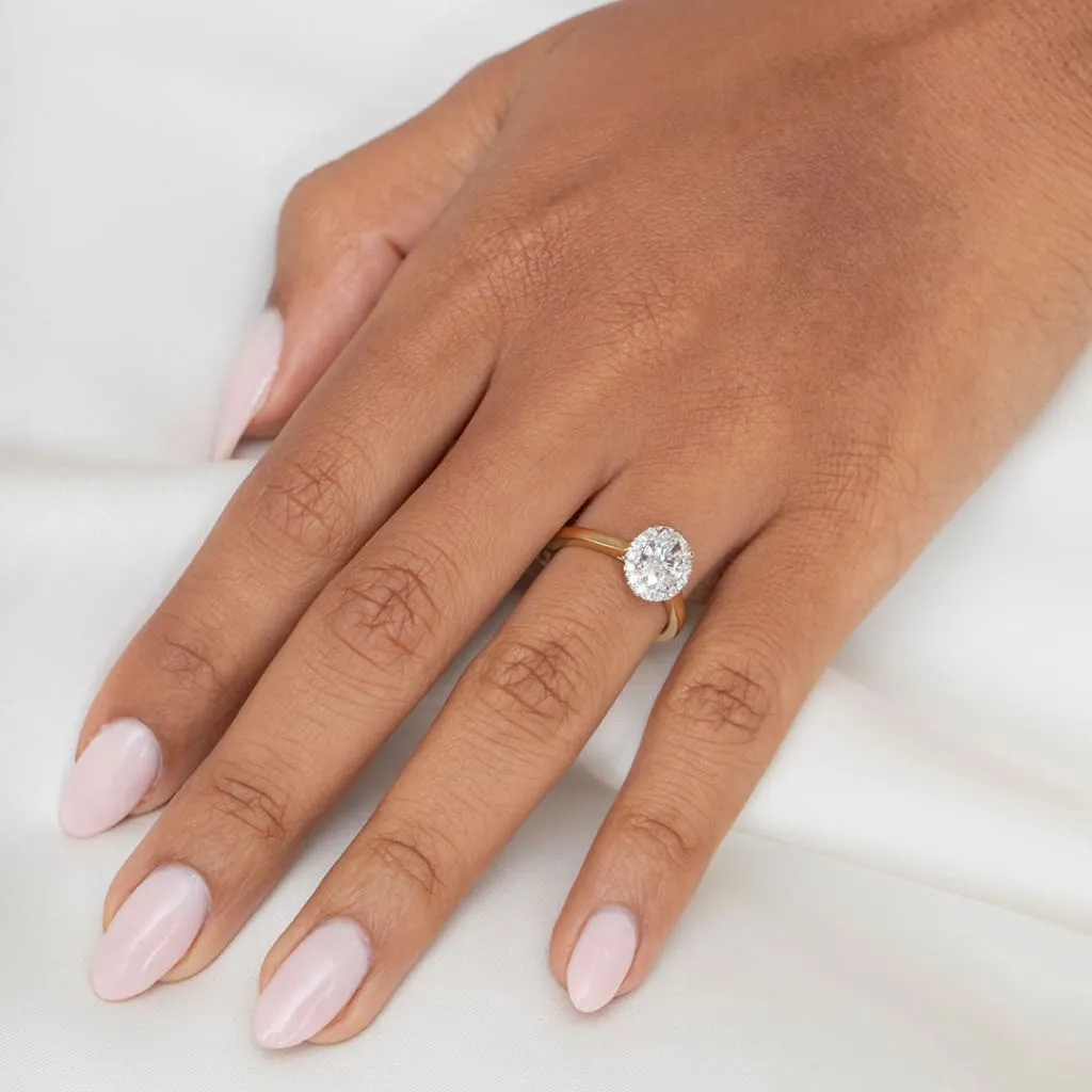 ORMOND | Oval Halo Lab Diamond Set in 18ct Gold 1.20ct