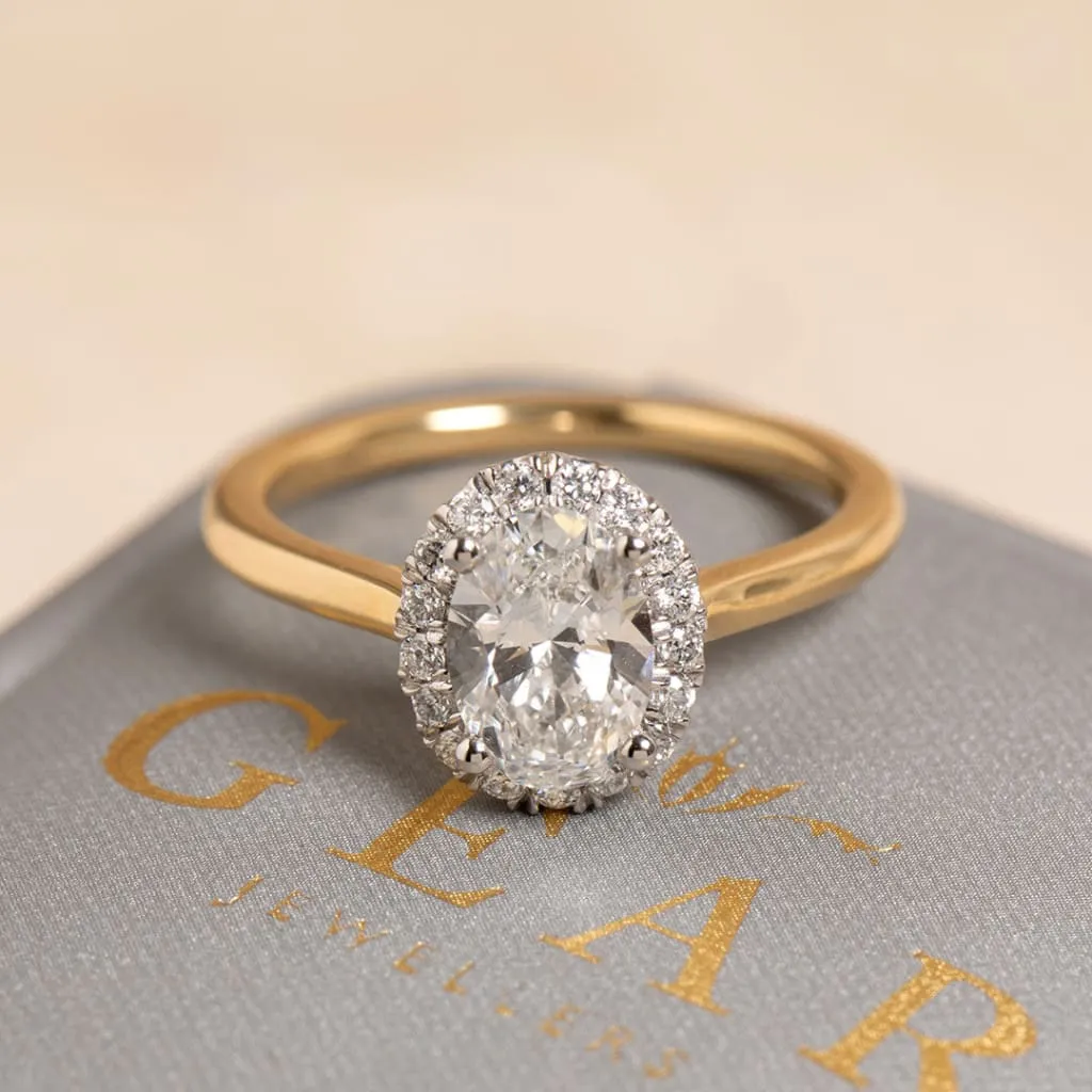 ORMOND | Oval Halo Lab Diamond Set in 18ct Gold 1.20ct