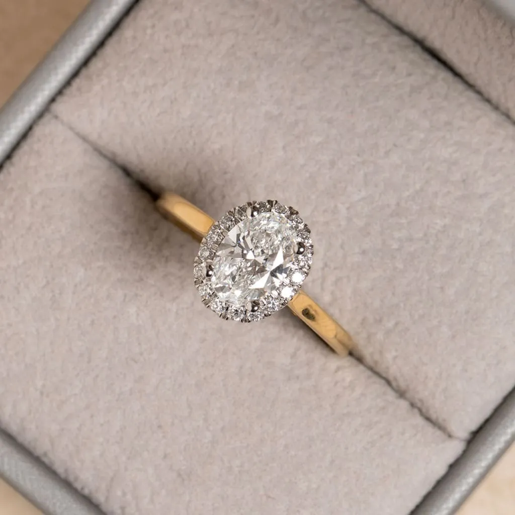 ORMOND | Oval Halo Lab Diamond Set in 18ct Gold 1.20ct