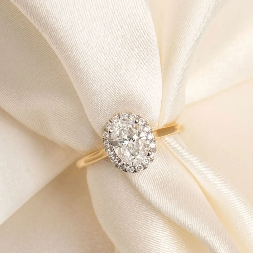 ORMOND | Oval Halo Lab Diamond Set in 18ct Gold 1.20ct