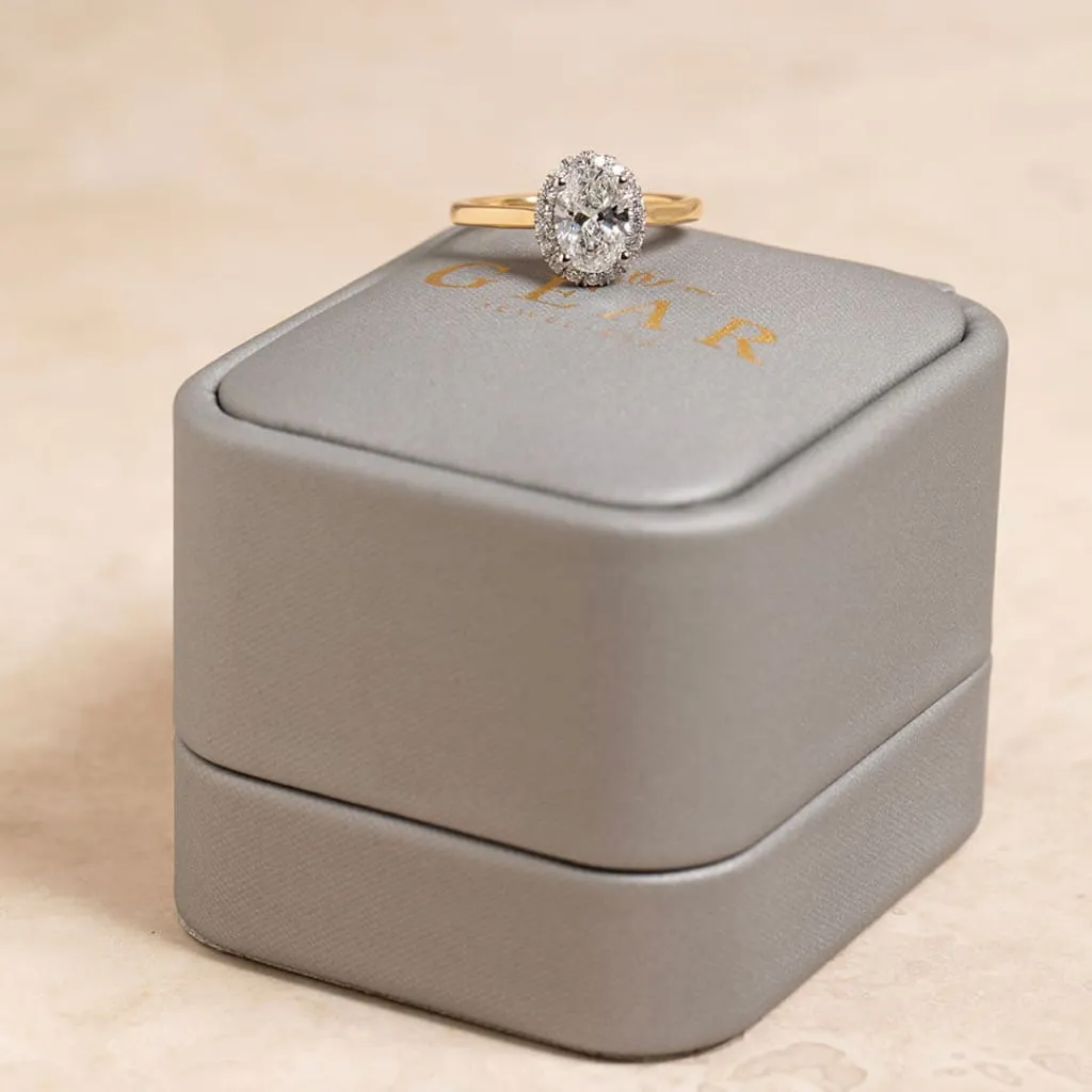 ORMOND | Oval Halo Lab Diamond Set in 18ct Gold 1.20ct