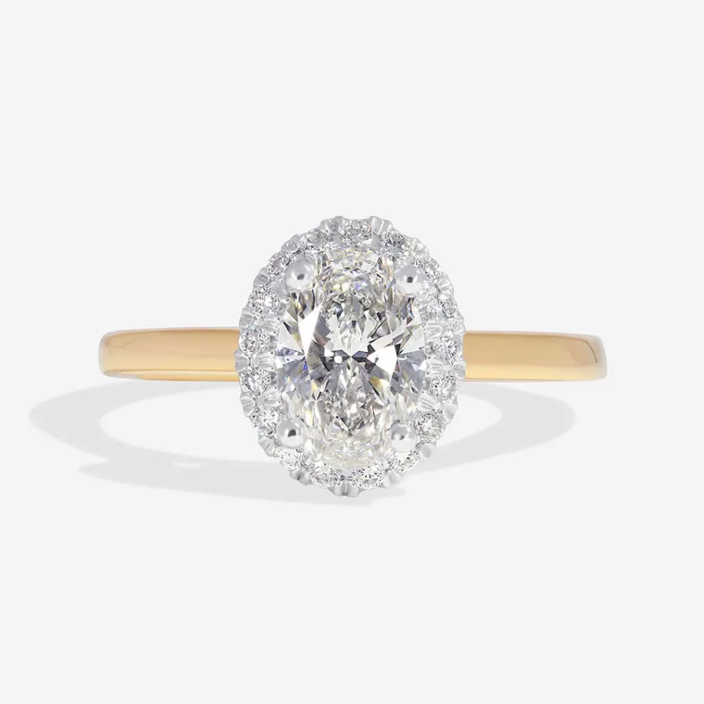 ORMOND | Oval Halo Lab Diamond Set in 18ct Gold 1.20ct