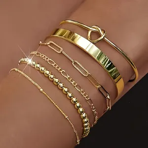 Pack of 6-Piece Vintage Stacking Bangle Bracelet Set