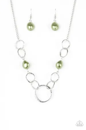 Paparazzi Lead Role Green Short Necklace