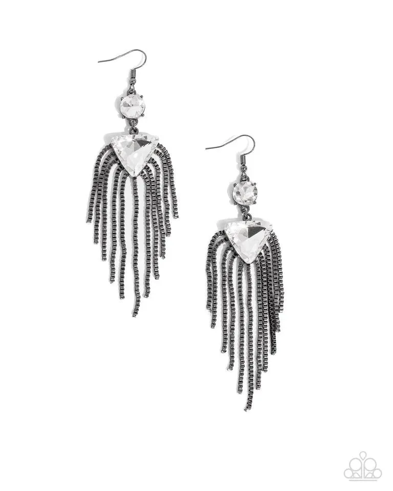 Paparazzi Maven Musings - Black Earring