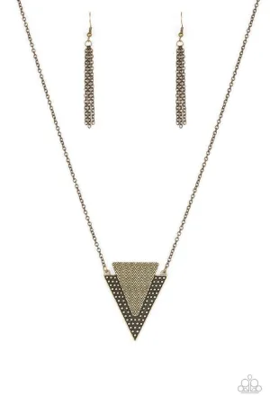 Paparazzi Necklace ~ Ancient Arrow - Brass