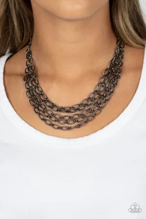 Paparazzi Necklace ~ House of CHAIN - Black
