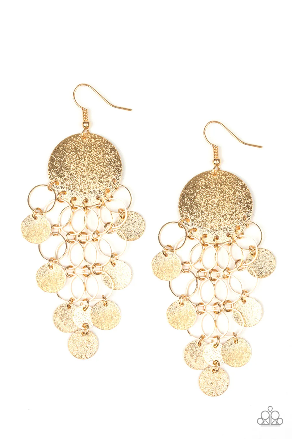 Paparazzi Turn On The BRIGHTS Earrings Gold