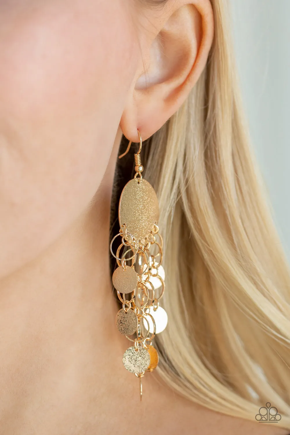 Paparazzi Turn On The BRIGHTS Earrings Gold