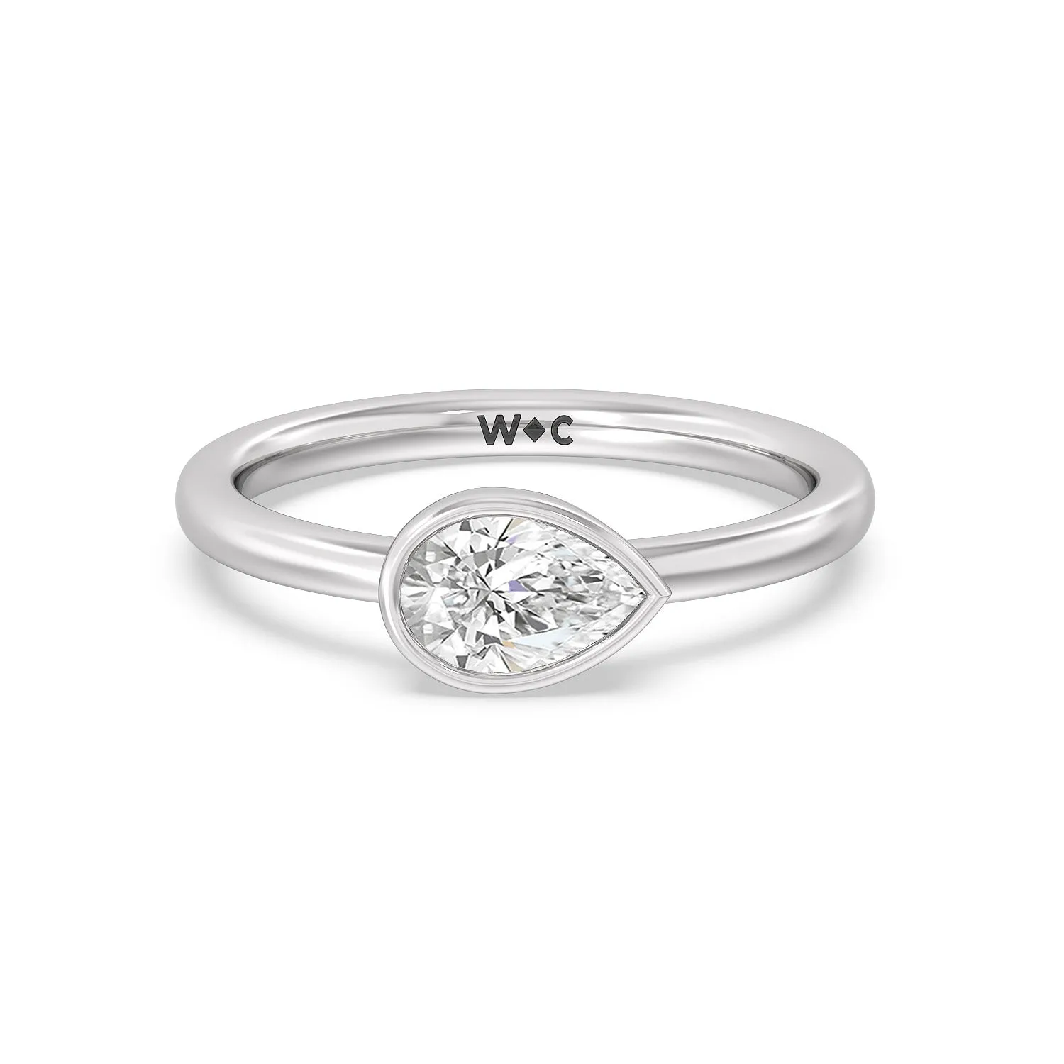 Pear Bezel Stackable Ring