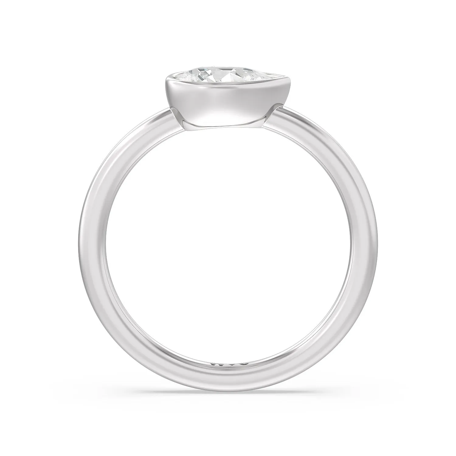 Pear Bezel Stackable Ring
