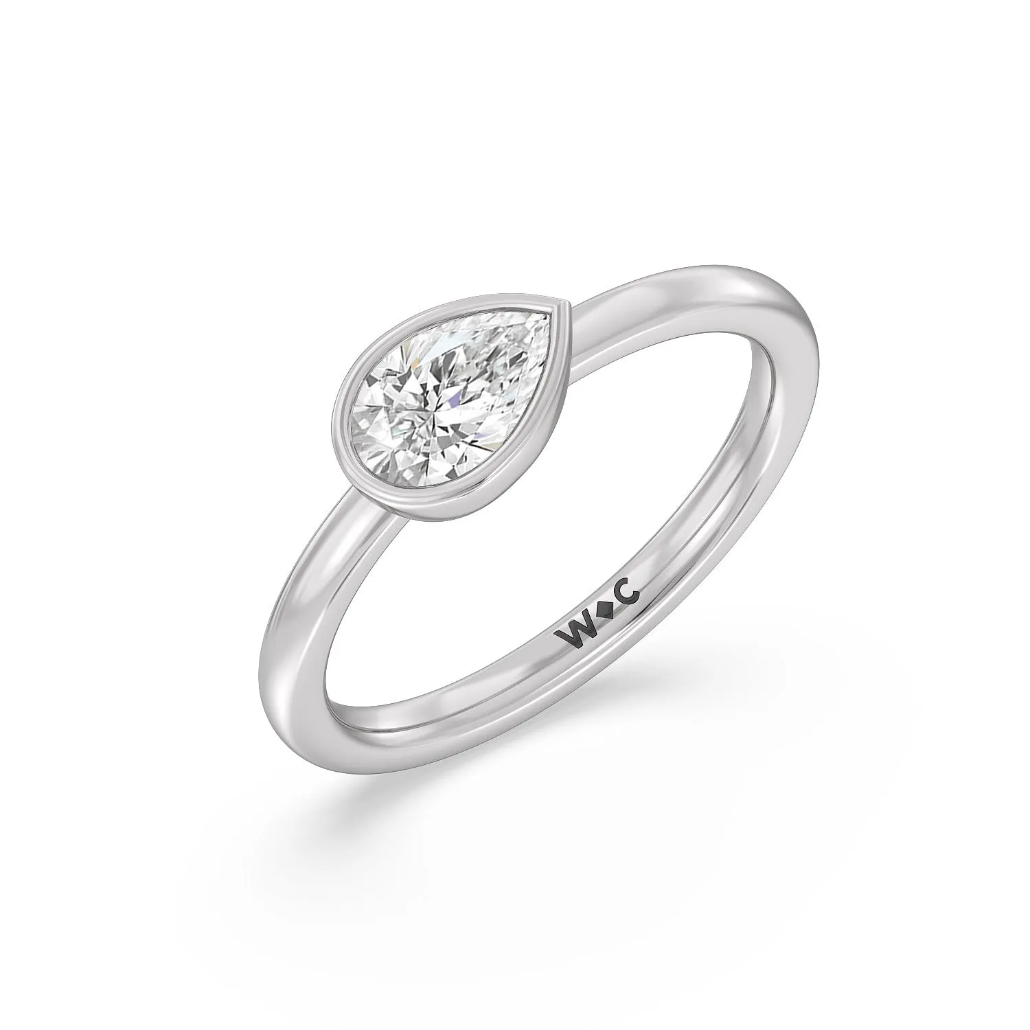 Pear Bezel Stackable Ring