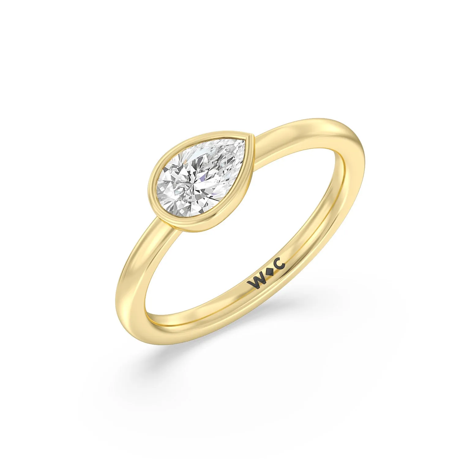 Pear Bezel Stackable Ring