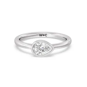 Pear Bezel Stackable Ring